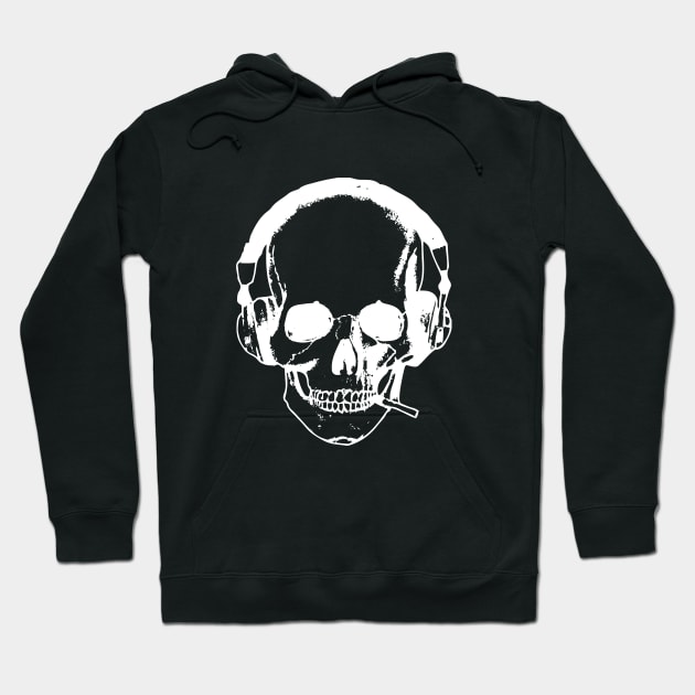 Dj Skull Hoodie by Black & White